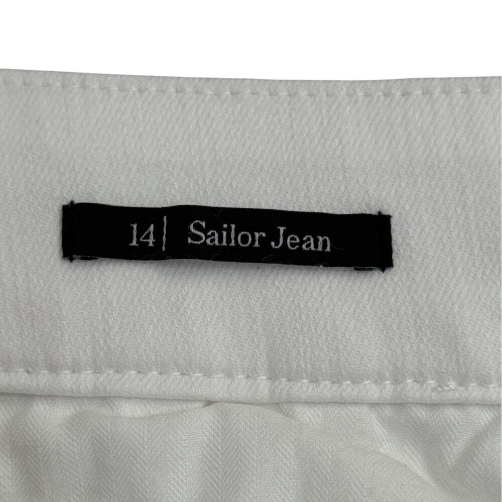Talbots Womens Sailor Jean White High-Rise With Gold Button Accents Size 14 - Picture 4 of 9